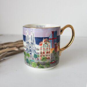 Anthropologie Holiday In the City Barcelona Stoneware Mug - NEW NIB Sold out